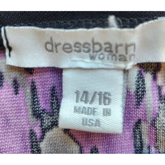 Dressbarn Women's‎ Size 14/16 Purple Black Polyester Geometric Sleeveless Top - Picture 2 of 7